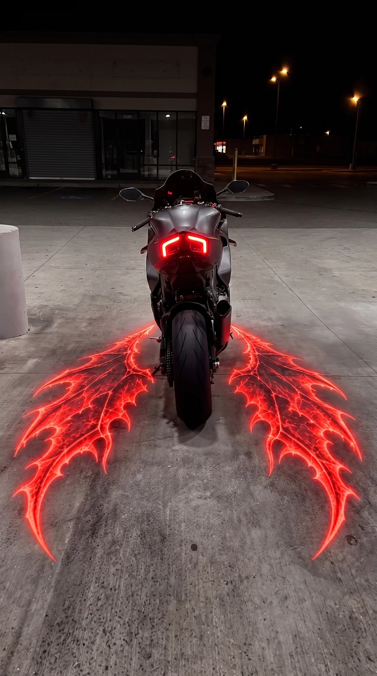 Red wings at night